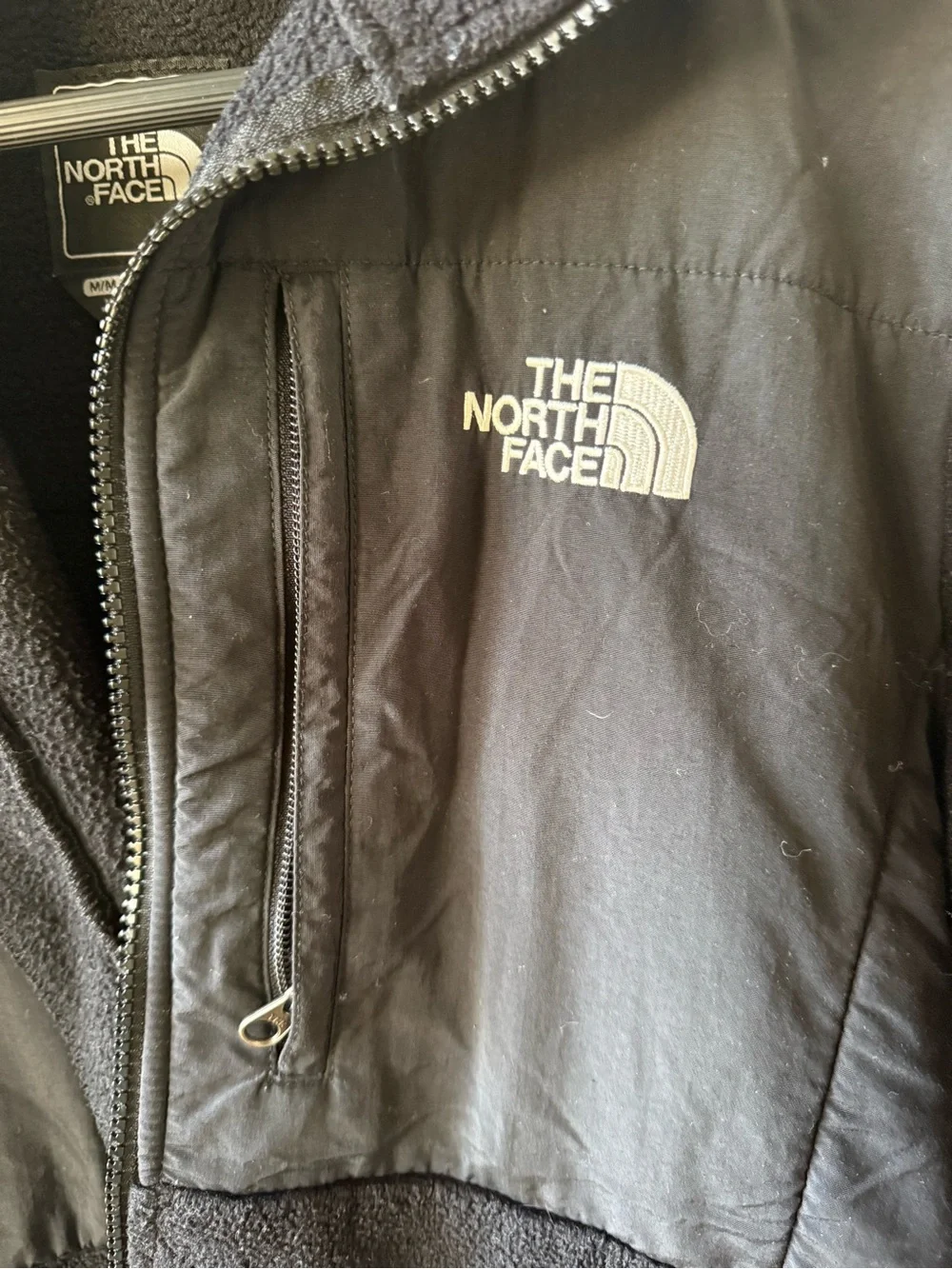 The North Face Black Men's Fleece Jacket with Chest Zip Pocket